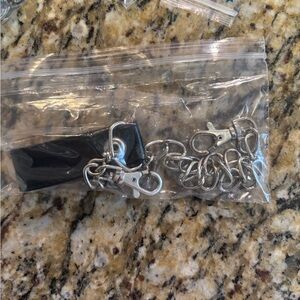 Silver Keychain with Black Strap